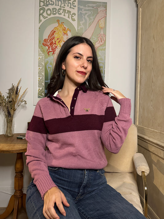 Vintage 1970s Giorgio Armani Corduroy Collar Sweater (Sz M)