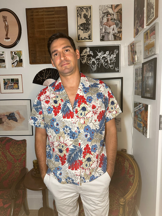 Vintage Floral Button-Down (Size L)