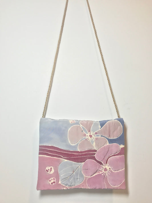 Vintage Silk Floral Dyed Crossbody Evening Bag