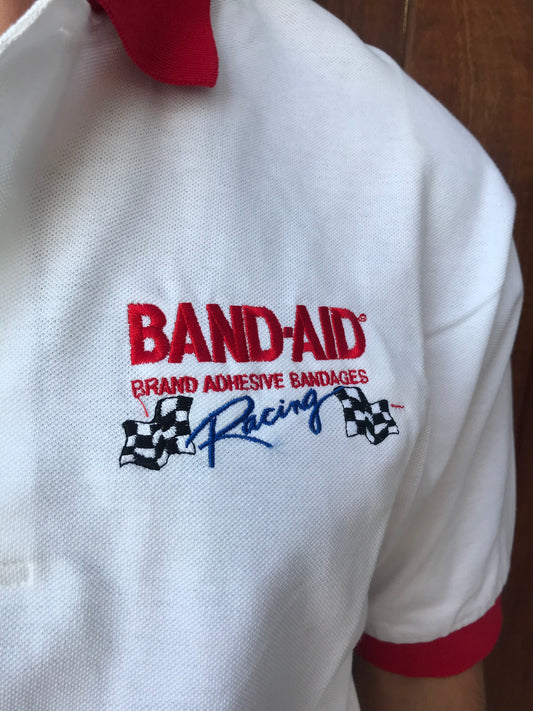 Vintage Band-Aid Racing Color Block Polo Shirt (Size XL)