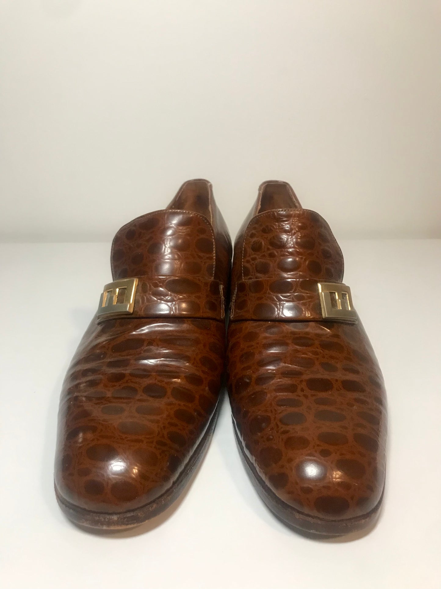 Vintage Florsheim Brown Patent Leather Shoes (Size 10.5M)