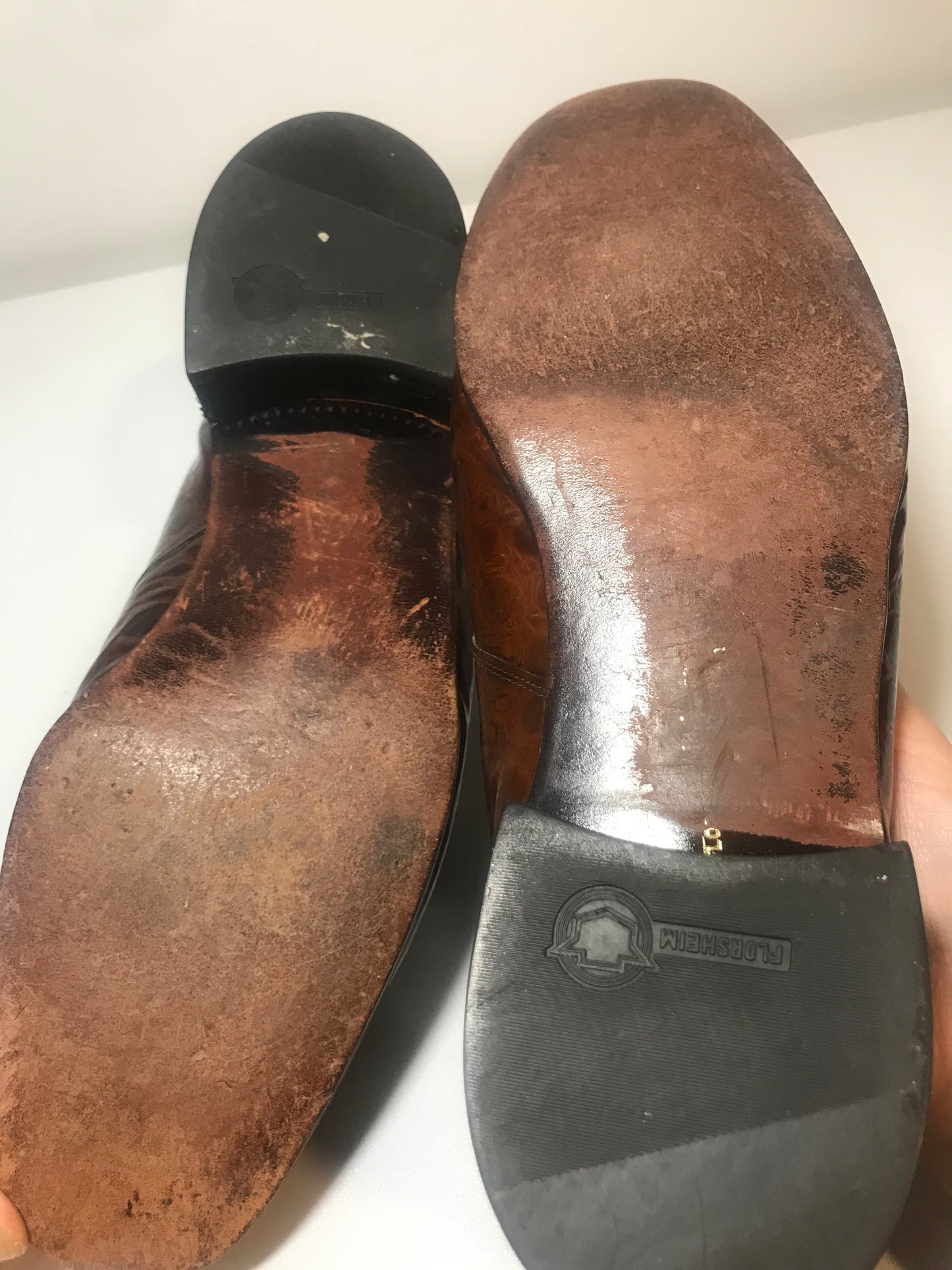 Vintage Florsheim Brown Patent Leather Shoes (Size 10.5M)