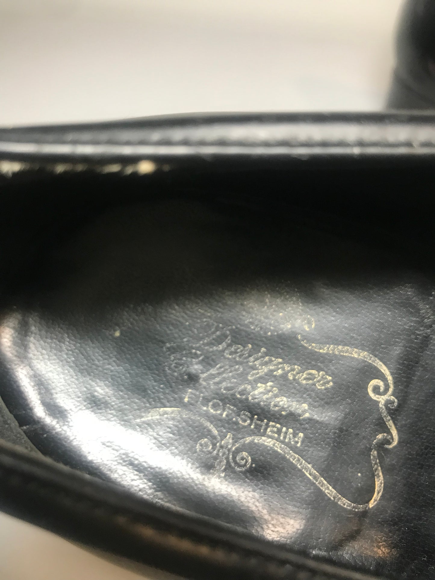 Vintage Florsheim Black Leather Horse Bit Dress Shoes (Size 10.5M)