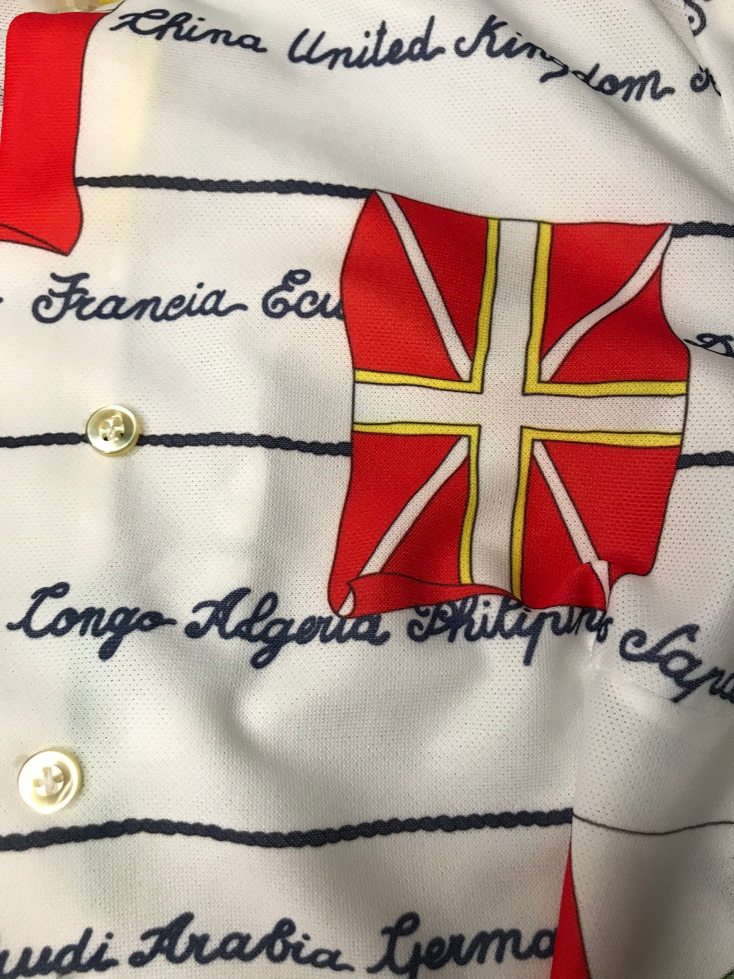 Vintage Handmade World Flags Button-Up (Size M)