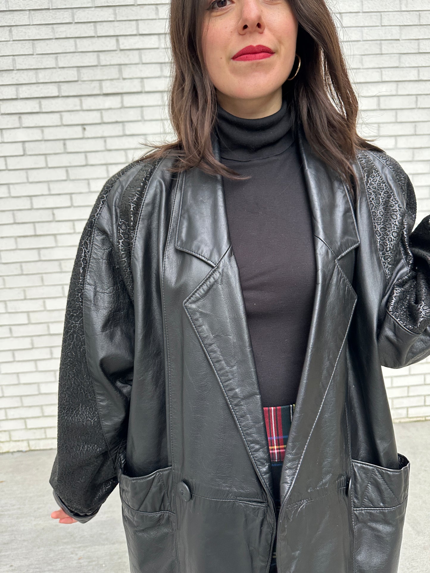Vintage G-III Black Leather Jacket (Sz M/L)