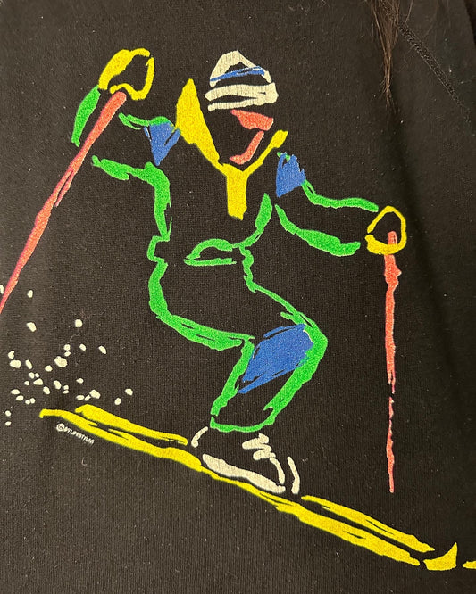 Vintage 1980s Neon Skier Ultra Sweats Pullover Sweatshirt (Size XL)