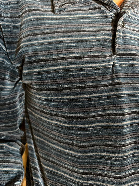 Vintage Alfani Striped Velour Shirt (Sz L)