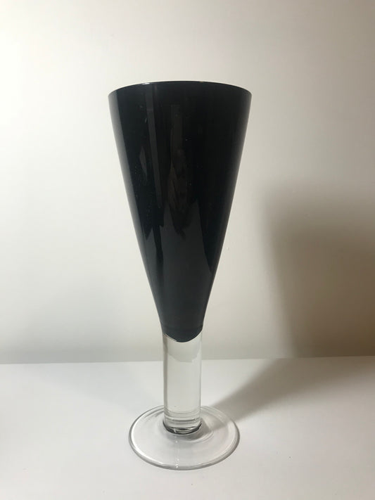 Art Deco Black Glass Chalice