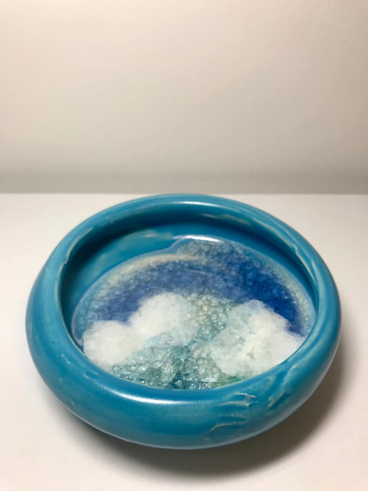 Handmade Blue Cloud Ceramic Ashtray or Key Bowl