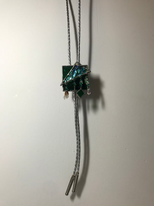 Stained Glass and Hanging Charm Bolo Tie