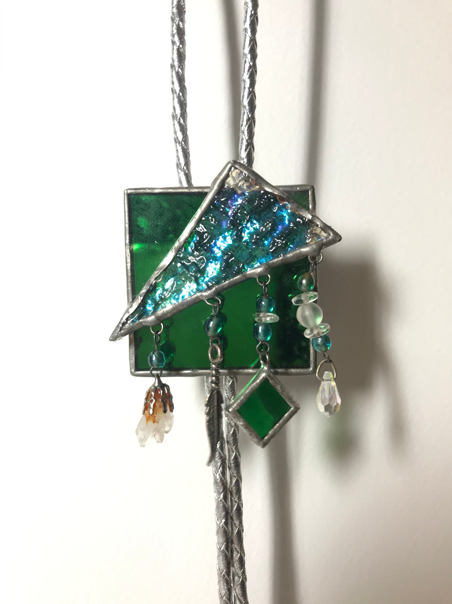 Stained Glass and Hanging Charm Bolo Tie