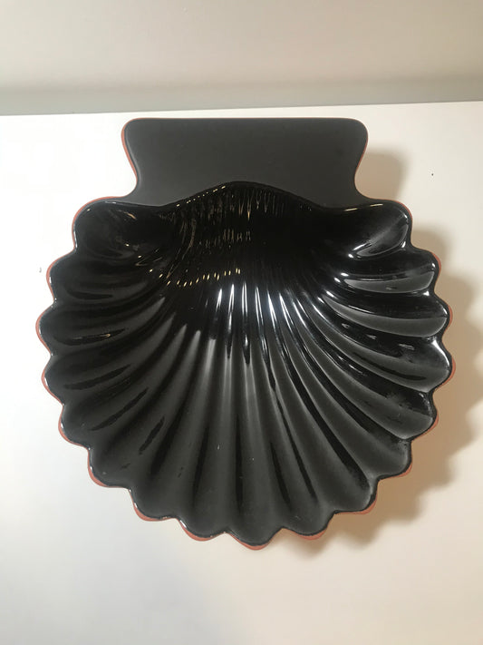 Art Deco Terracotta Black Shell Key Bowl