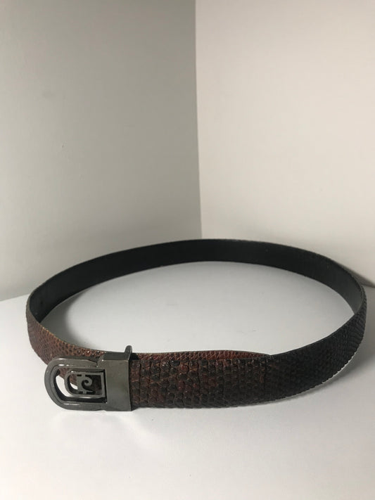 Vintage Pierre Cardin Brown Snakeskin Belt