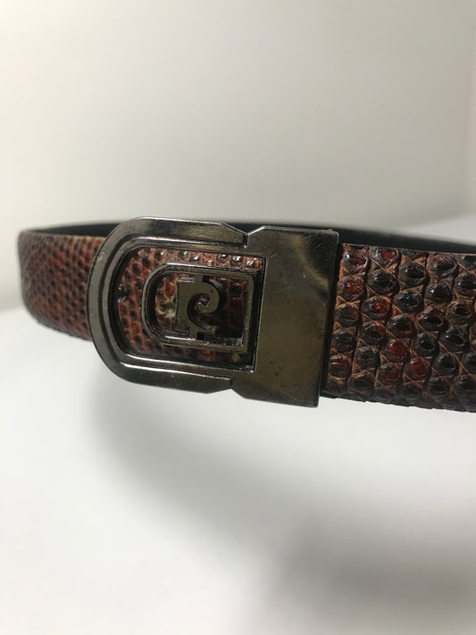 Vintage Pierre Cardin Brown Snakeskin Belt