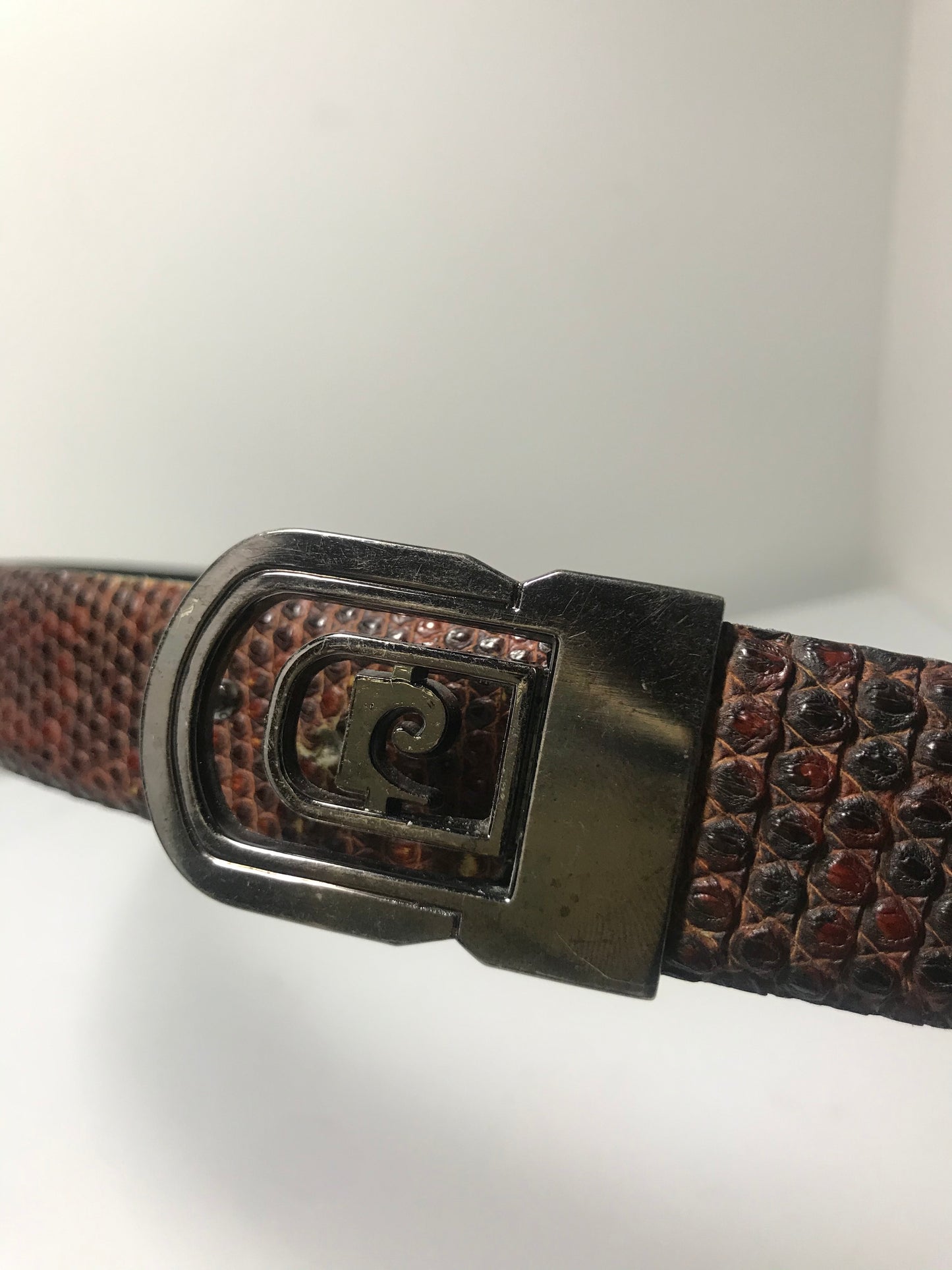 Vintage Pierre Cardin Brown Snakeskin Belt