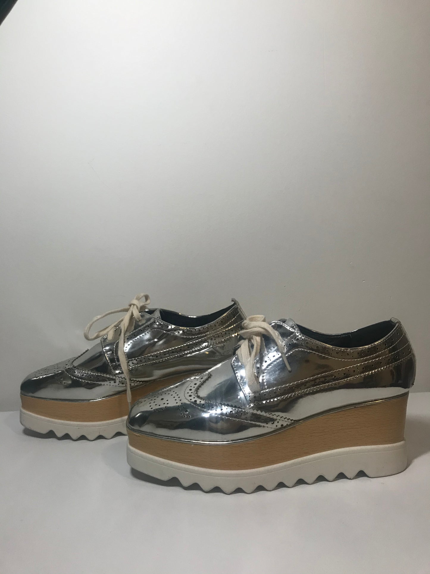 Metallic platform oxfords discount