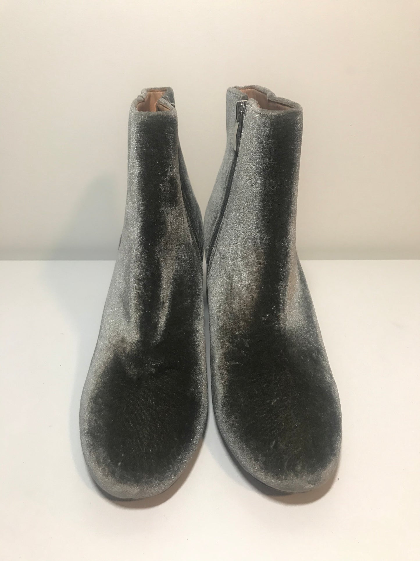 Franco Sarto Grey Velvet Booties (Size 7M)