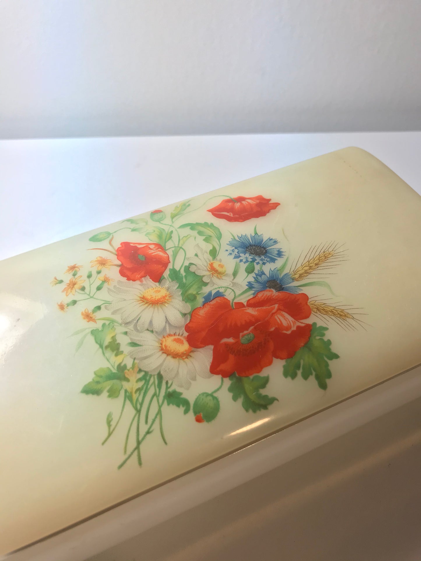 Vintage Italian Floral Plastic Jewelry Box