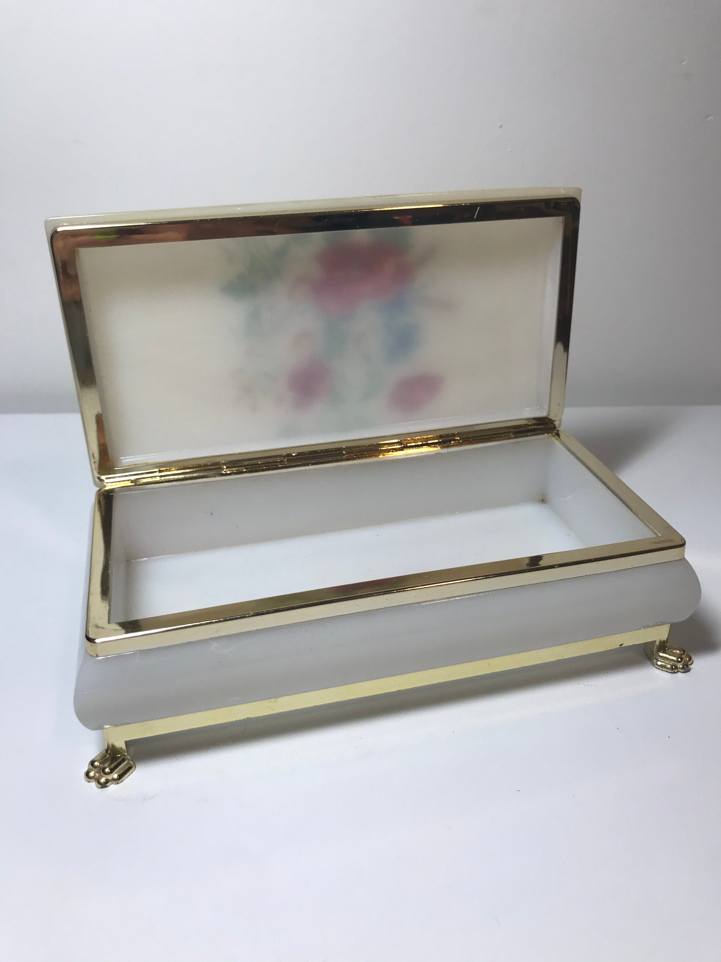 Vintage Italian Floral Plastic Jewelry Box