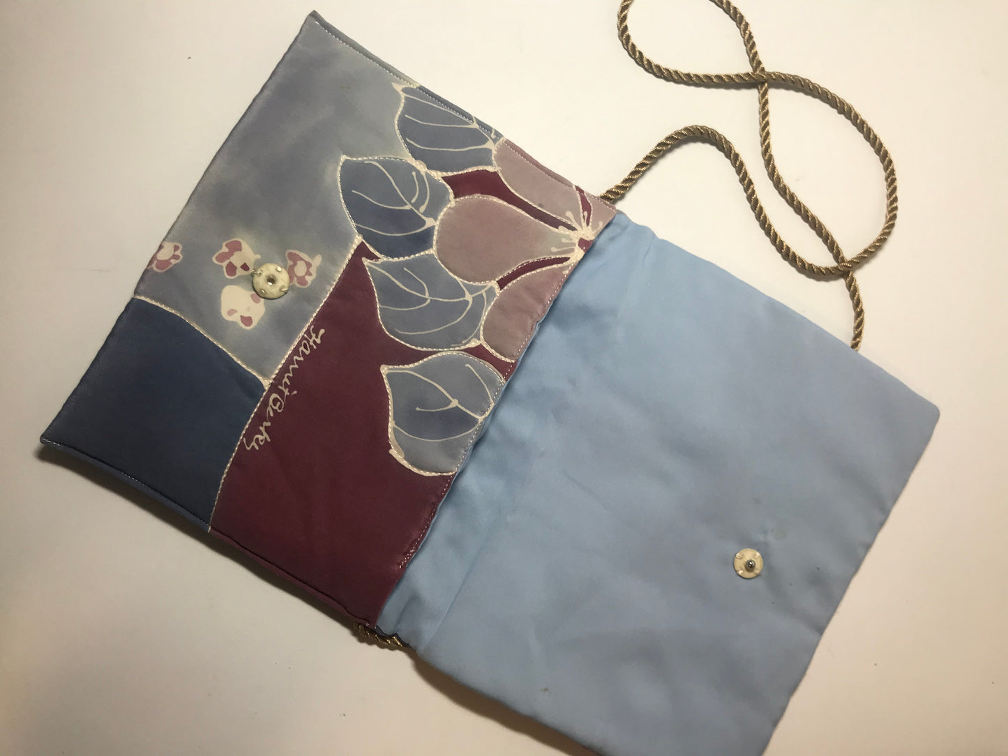 Vintage Silk Floral Dyed Crossbody Evening Bag