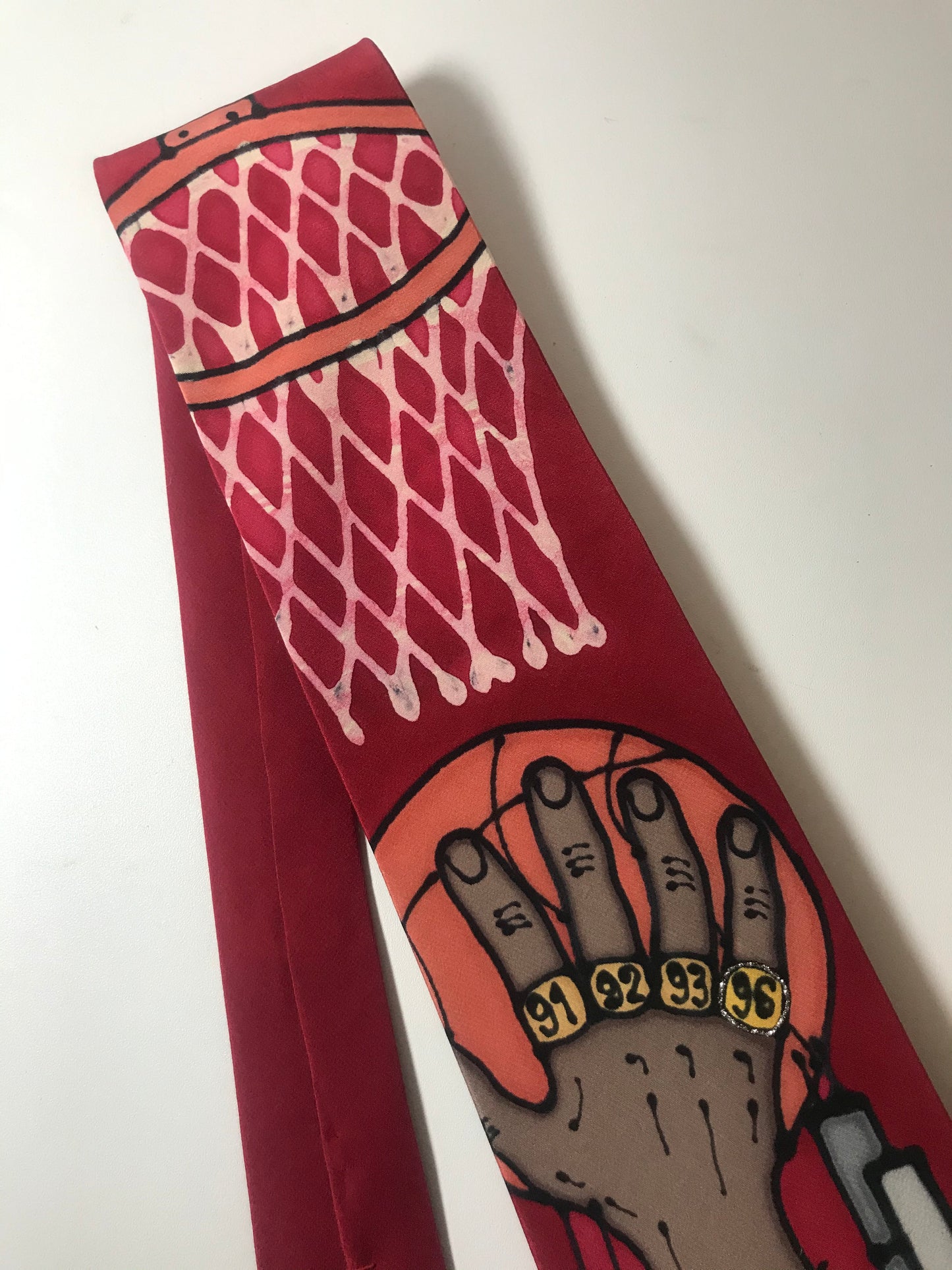 Vintage Chicago Bulls FHILLL Official 1996 NBA Championship Hand-Painted Victory Tie