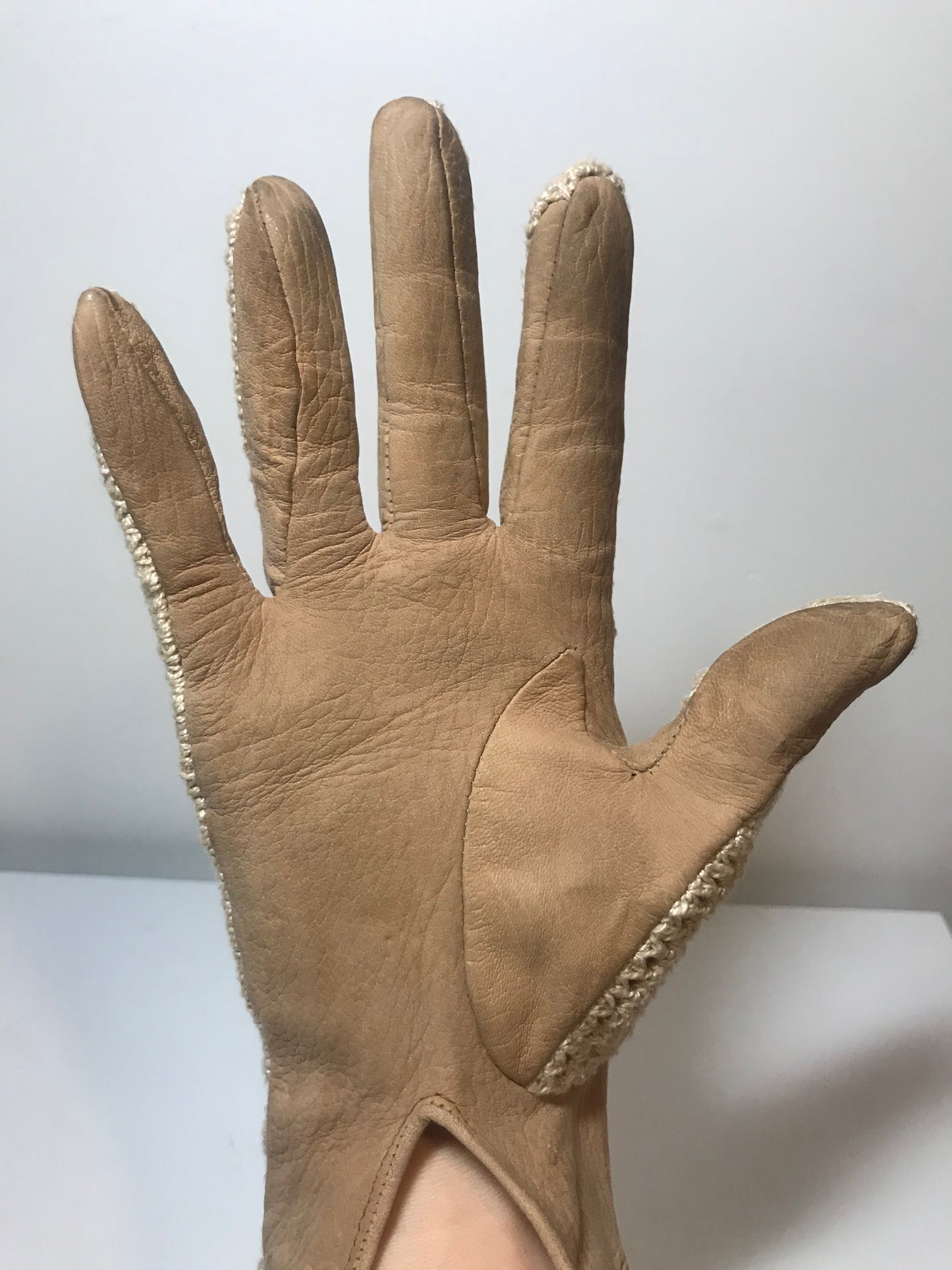 Vintage Leather and Crochet Gloves (Sz 7.5)