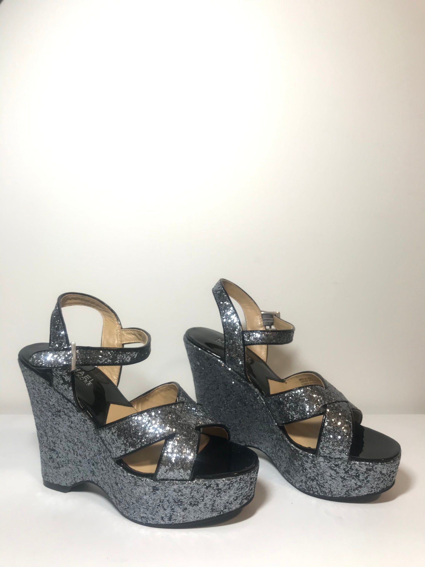 NEW IN BOX - Y2K Michael Kors Disco Glitter Wedge Shoes (Sz 5.5)