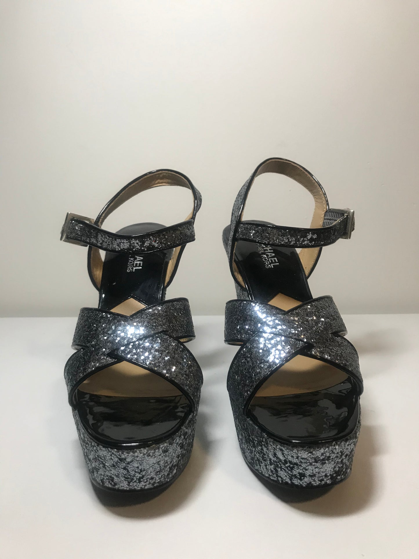 NEW IN BOX - Y2K Michael Kors Disco Glitter Wedge Shoes (Sz 5.5)