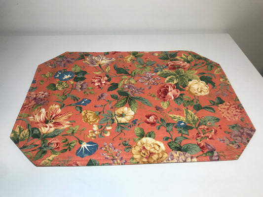 Vintage Pink Floral Placemats Set of 4