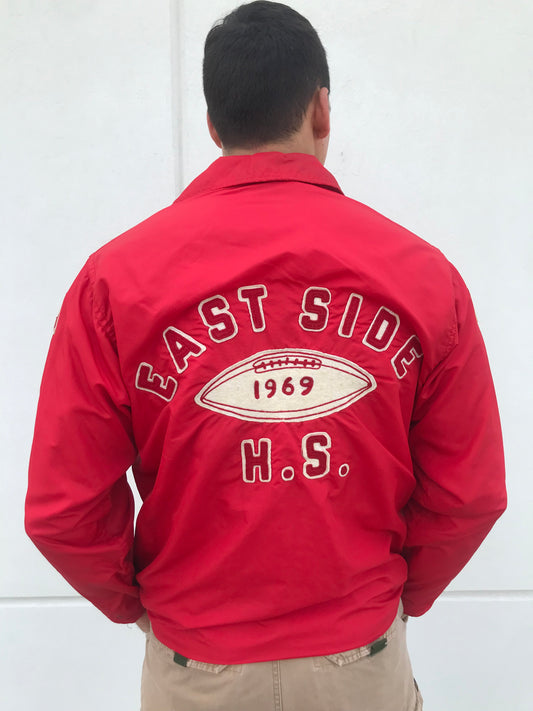 Vintage 1969 East Side High School Red Varsity Jacket (Size M)
