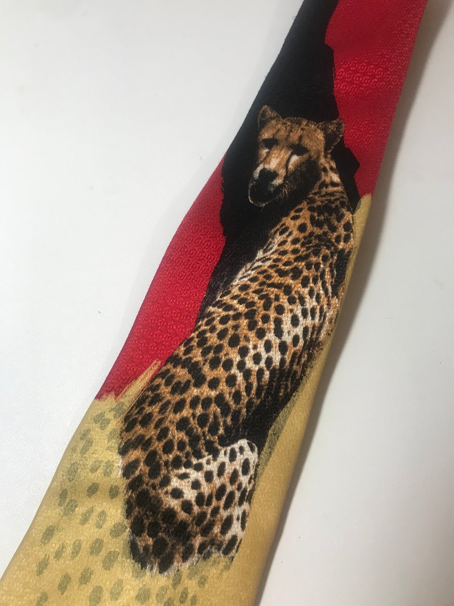 Vintage 1980s 100% Silk Jean Paul Gaultier Cheetah Tie