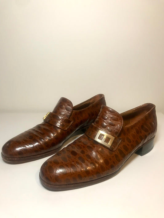Vintage Florsheim Brown Patent Leather Shoes (Size 10.5M)