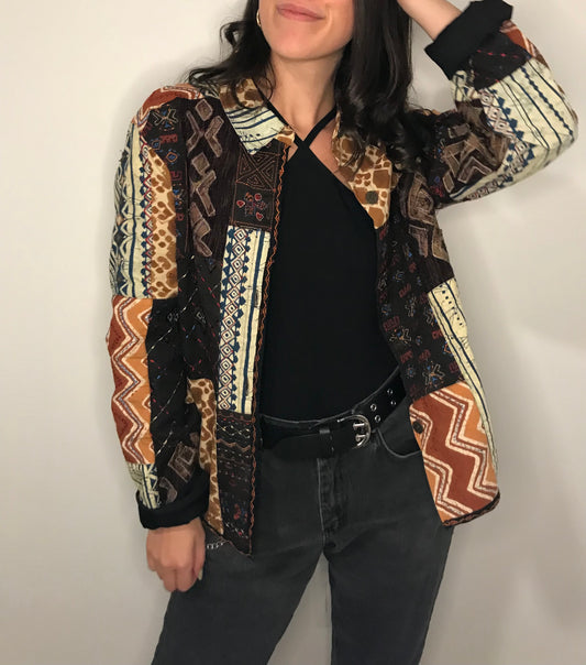 Vintage Embroidered Patchwork Chicos Jacket (Size M)