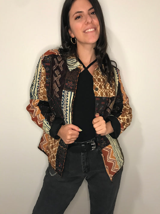 Vintage Embroidered Patchwork Chicos Jacket (Size M)