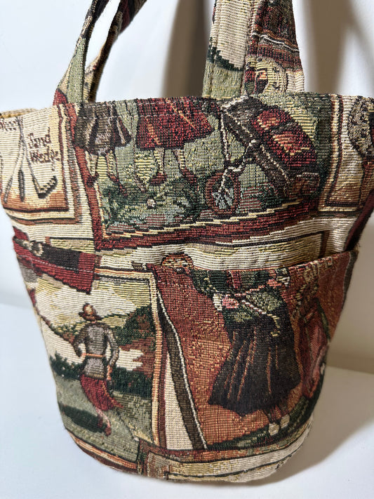 Vintage Women's Golf Tapestry Mini Tote Bag