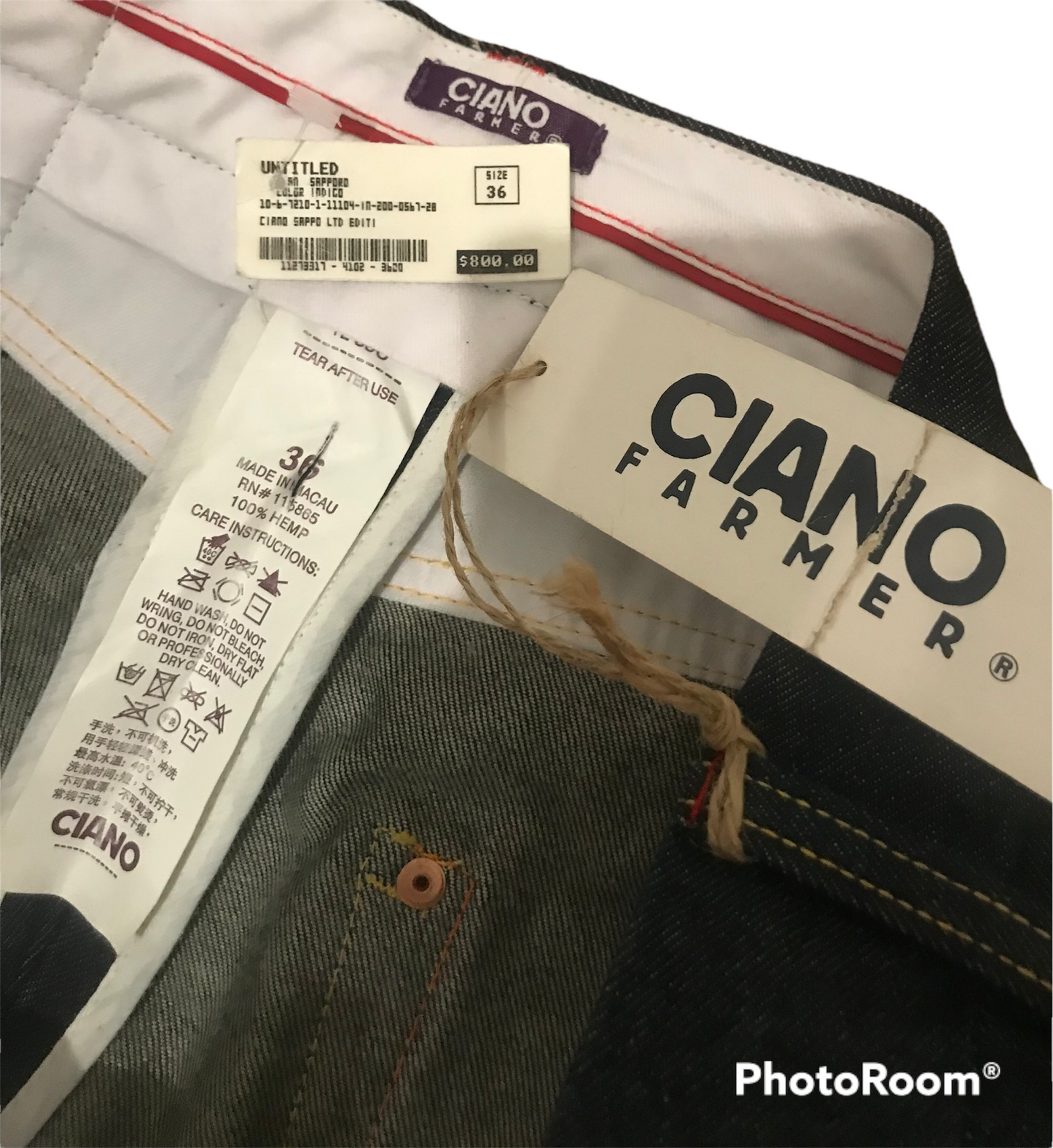 RARE NWT Ciano Farmer x Sapporo Handcrafted Selvedge Denim Jeans (Size 36)