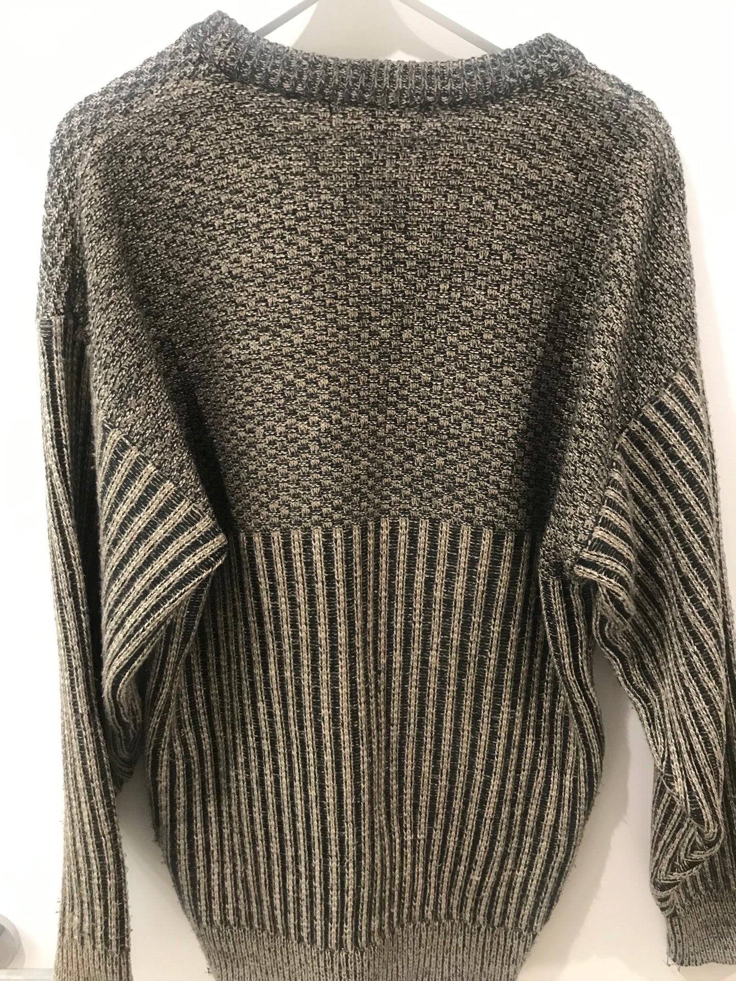 Vintage 1980s Sweater with Leather Patch (Size L)