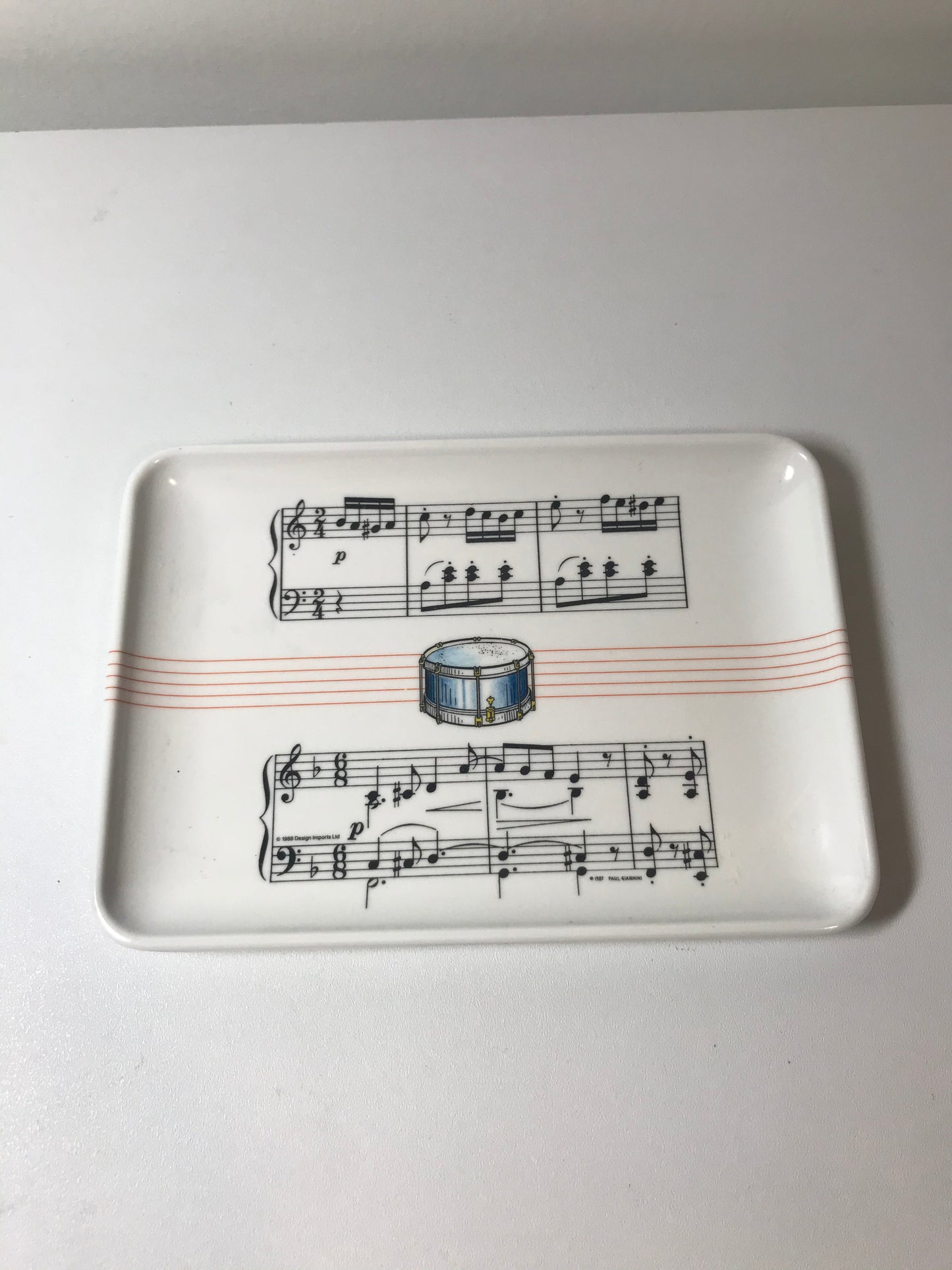 Vintage Drum Sheet Music Rolling Tray